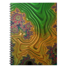 Cuaderno Bloc de notas de espiral de bosque fractal