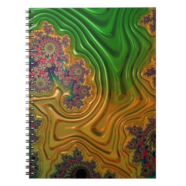 Cuaderno Bloc de notas de espiral de bosque fractal (Frente)