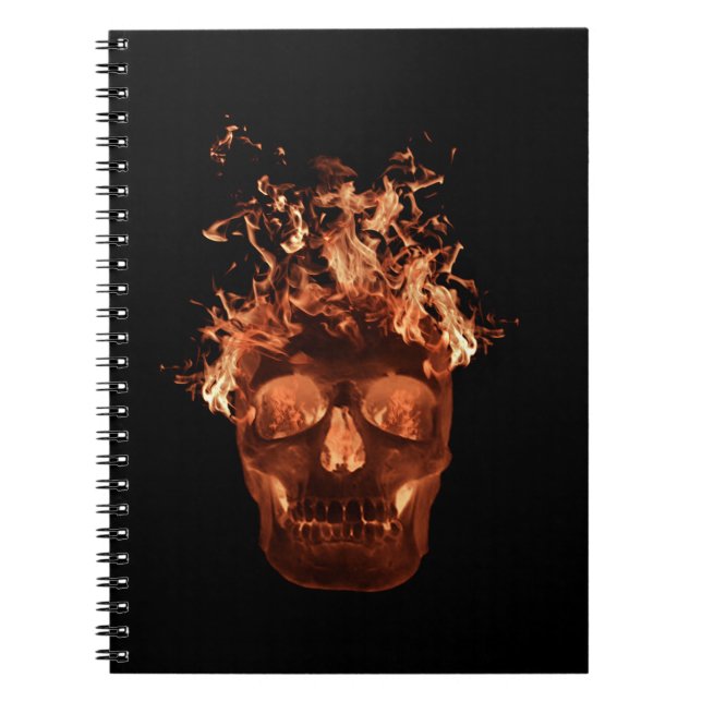 Cuaderno Bloc de notas de espiral de cráneo contra incendio (Frente)