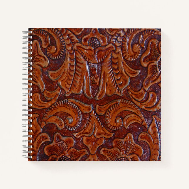 Cuaderno Bloc de notas de espiral de cuero con herramienta  (Anverso)