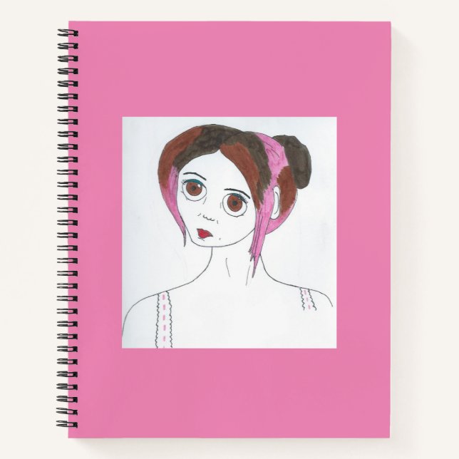 Cuaderno Bloc de notas de espiral de dama de mano (Anverso)