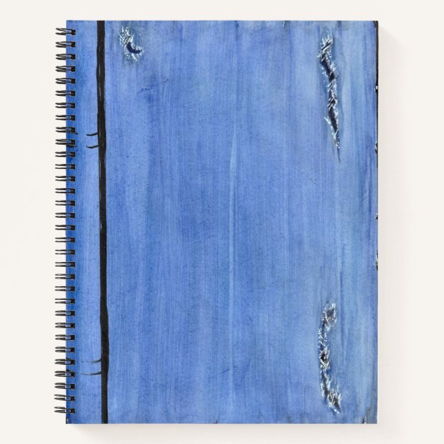 Cuaderno Bloc de notas de espiral de denim arrancado (Anverso)