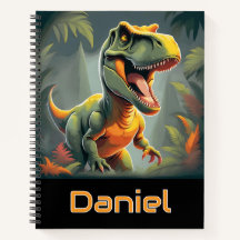 Bloc de notas de espiral de dinosaurios jurásicos 
