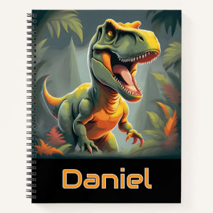 Cuaderno Bloc de notas de espiral de dinosaurios jurásicos