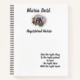 Cuaderno Bloc de notas de espiral de enfermera registrado R