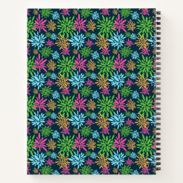 Cuaderno Bloc de notas de espiral de flores en color abstra