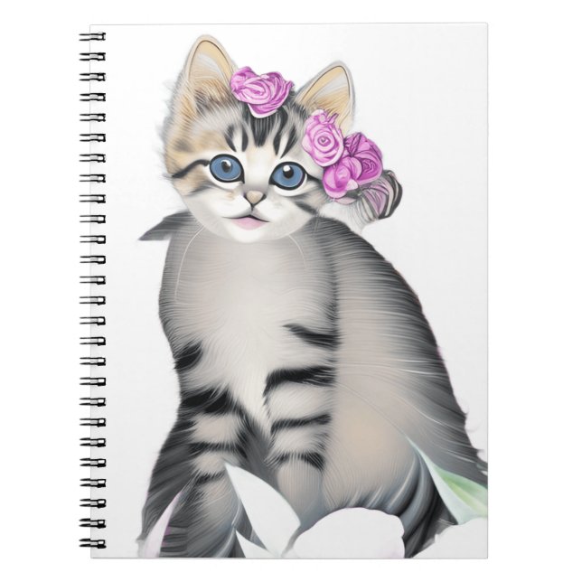 Cuaderno Bloc de notas de espiral de gato bonito (Frente)