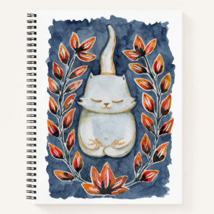 Cuaderno Bloc de notas de espiral de gato de yoga