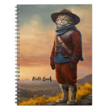 Bloc de notas de espiral de gatos de guerrero