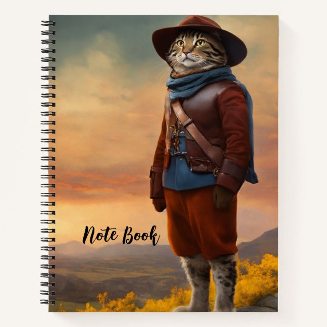 Cuaderno Bloc de notas de espiral de gatos de guerrero (Anverso)