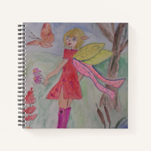 Cuaderno Bloc de notas de espiral de hadas de mariposa