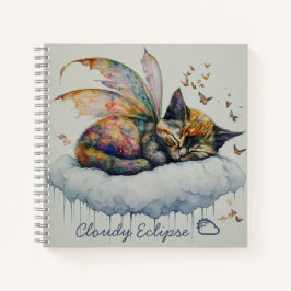 Cuaderno Bloc de notas de espiral de hadas de tortie somnol