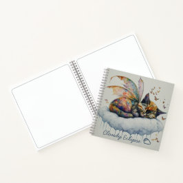 Cuaderno Bloc de notas de espiral de hadas de tortie somnol