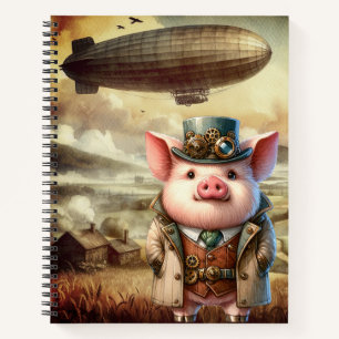 Cuaderno Bloc de notas de espiral de jabalí de vapor