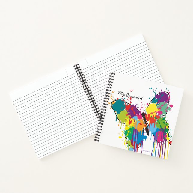 Cuaderno Bloc de notas de espiral de mariposa abstracta con (Interior)