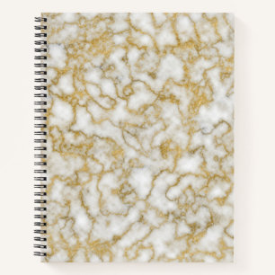 Cuaderno Bloc de notas de espiral de mármol con incrustacio