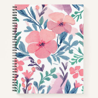 Cuaderno Bloc de notas de espiral de motivación floral