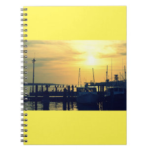 Cuaderno Bloc de notas de espiral de muelle de pesca