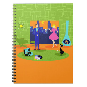Cuaderno Bloc de notas de espiral de parejas románticas re