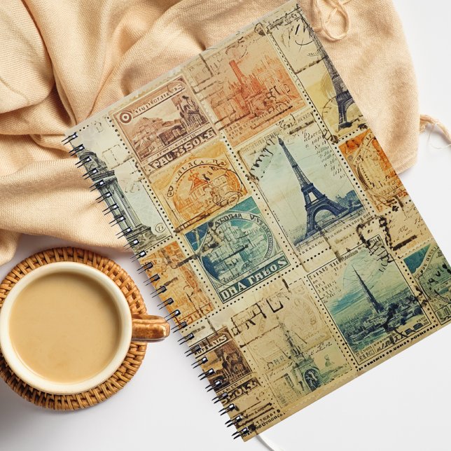 Cuaderno Bloc de notas de espiral de sello de época (Subido por el creador)