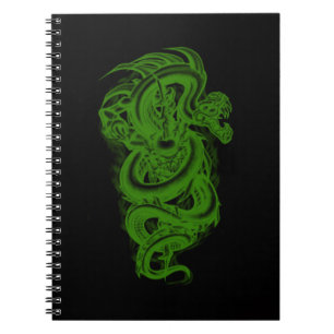 Cuaderno Bloc de notas de espiral de serpiente verde