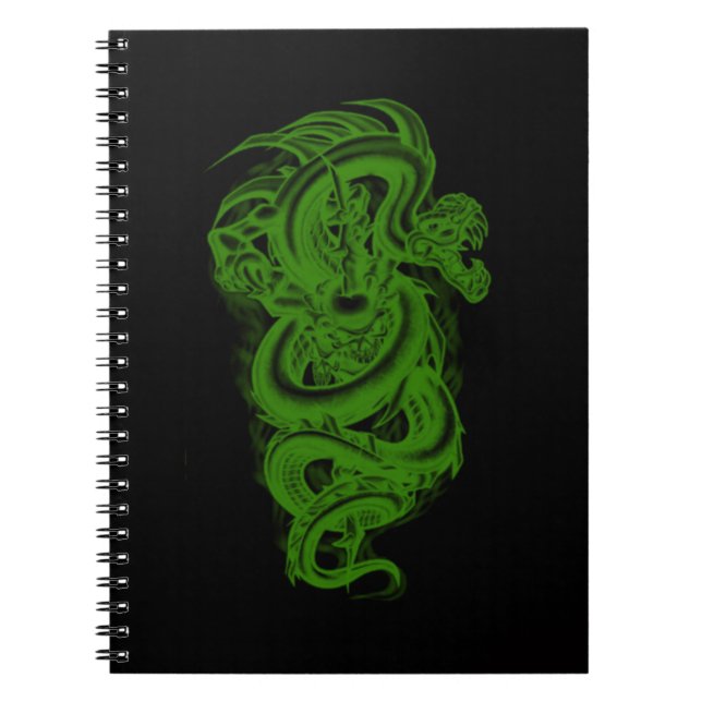 Cuaderno Bloc de notas de espiral de serpiente verde (Frente)