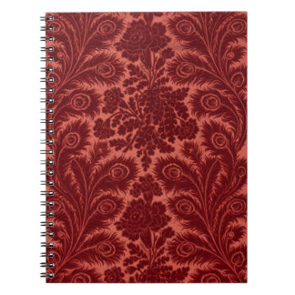 Cuaderno Bloc de notas de espiral de Terciopelo Rojo Vintag