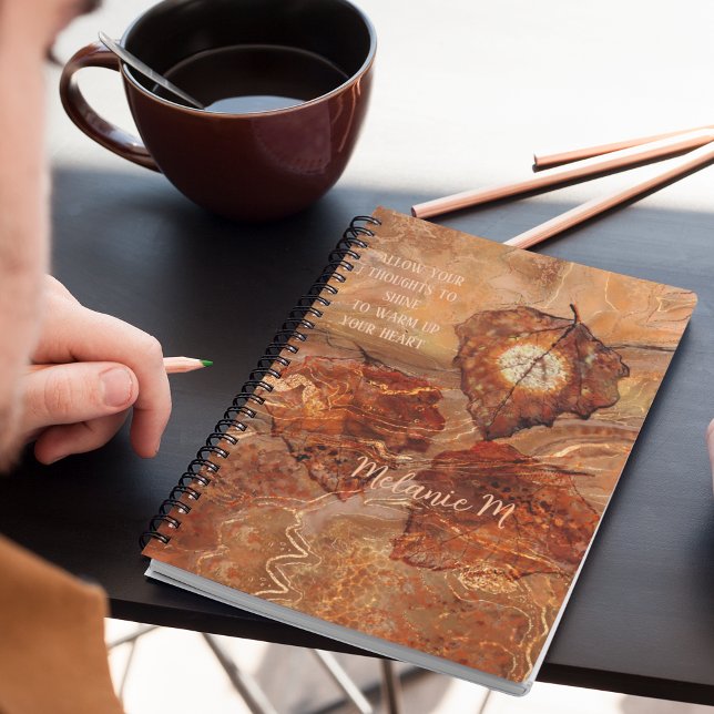 Cuaderno Bloc de notas de espiral de terracota con temática (Abstract Fall-themed Terracotta Spiral Notebook)