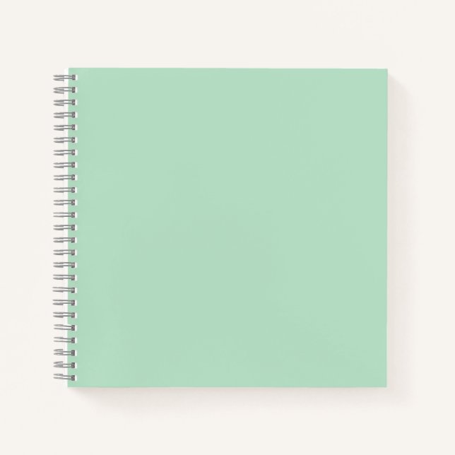 Cuaderno Bloc de notas de espiral estética verde de menta (Anverso)