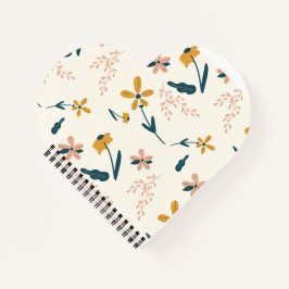 Cuaderno Bloc de notas de espiral floral