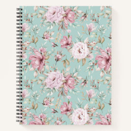 Cuaderno Bloc de notas de espiral floral
