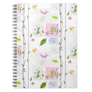 Cuaderno Bloc de notas de espiral floral