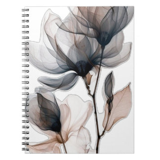 Cuaderno Bloc de notas de espiral floral