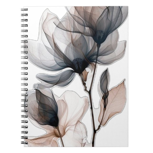 Cuaderno Bloc de notas de espiral floral (Frente)