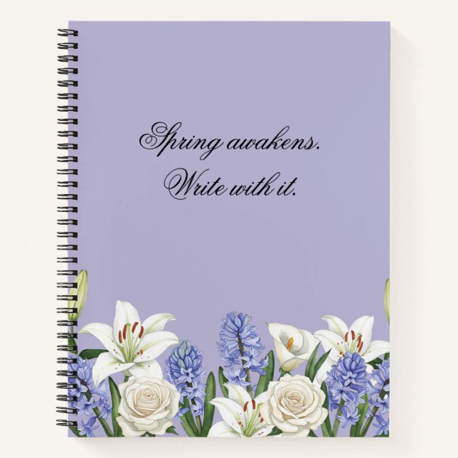 Cuaderno Bloc de notas de espiral floral (Anverso)