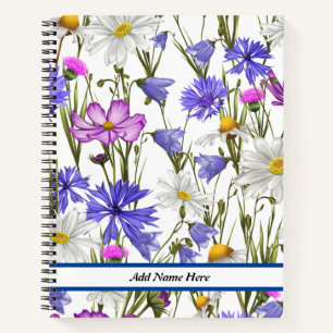 Cuaderno Bloc de notas de espiral floral cúbica moderna