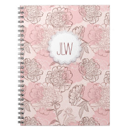 Cuaderno Bloc de notas de espiral floral de bonito