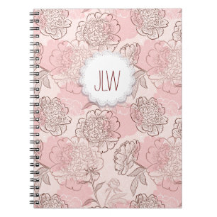 Cuaderno Bloc de notas de espiral floral de bonito