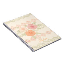 Bloc de notas de espiral floral Pastel