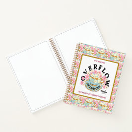 Cuaderno Bloc de notas de espiral floral sobrevolado por Ad