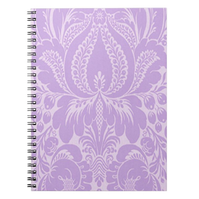 Cuaderno Bloc de notas de espiral floral violeta de fantasí (Frente)