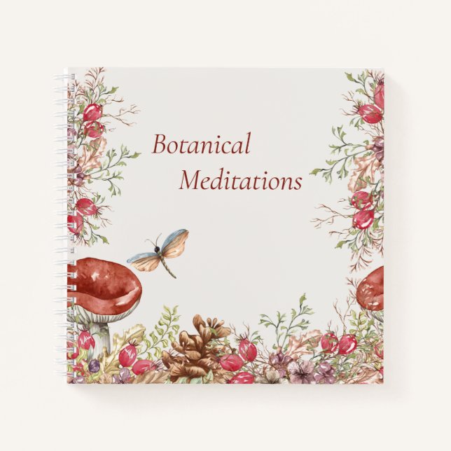 Cuaderno Bloc de notas de espiral forestal botánica (Anverso)