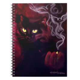 Cuaderno Bloc de notas de espiral mágica de gato negro