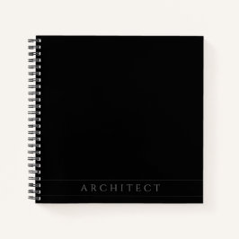 Cuaderno Bloc de notas de espiral negra cuadrado ARCHITECT 