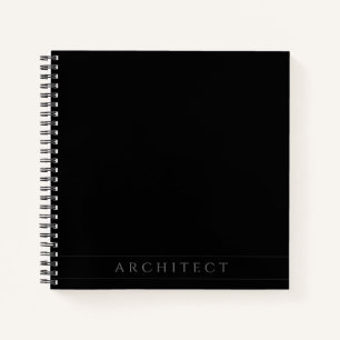 Cuaderno Bloc de notas de espiral negra cuadrado ARCHITECT