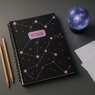 Cuaderno Bloc de notas de espiral nocturna estrellado de co