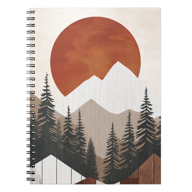 Cuaderno Bloc de notas de espiral para paisajes de montaña  (Frente)