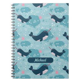Cuaderno Bloc de notas de espiral personalizado de Narwhal