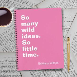 Cuaderno Bloc de notas de espiral rosa divertida