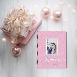 Cuaderno Bloc de notas de espiral rosada Joyoux Noel